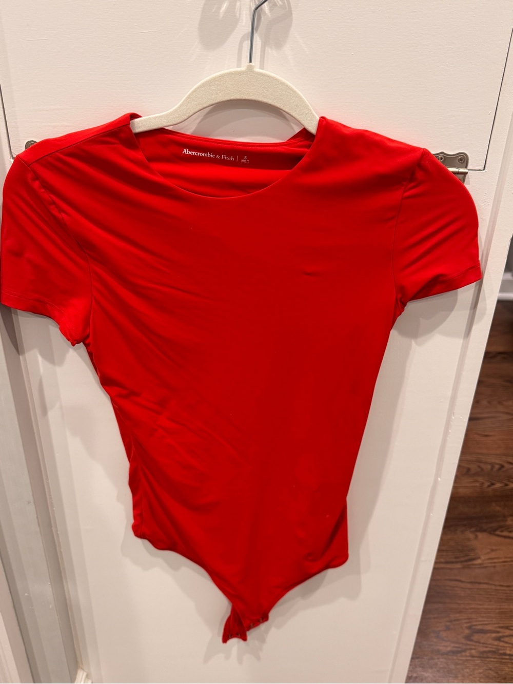 Abercrombie & Fitch Bright Red Short-Sleeve Bodysuit